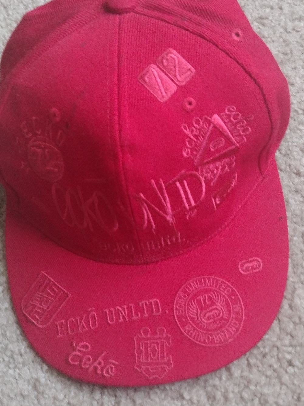 ECKO UNLTD Embossed Red Baseball Cap $8